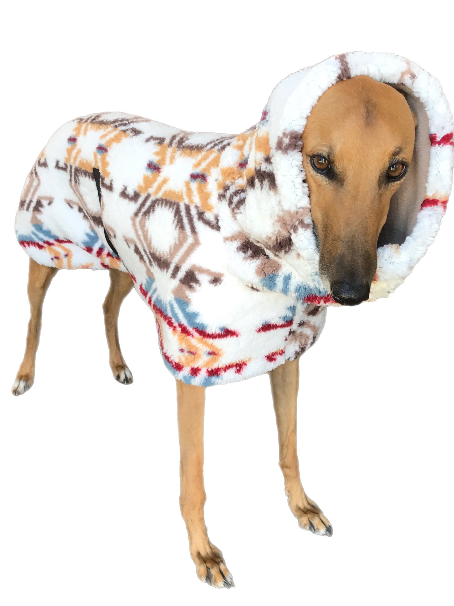Baby soft Sherpa deluxe style greyhound coat with snuggly wide neck roll