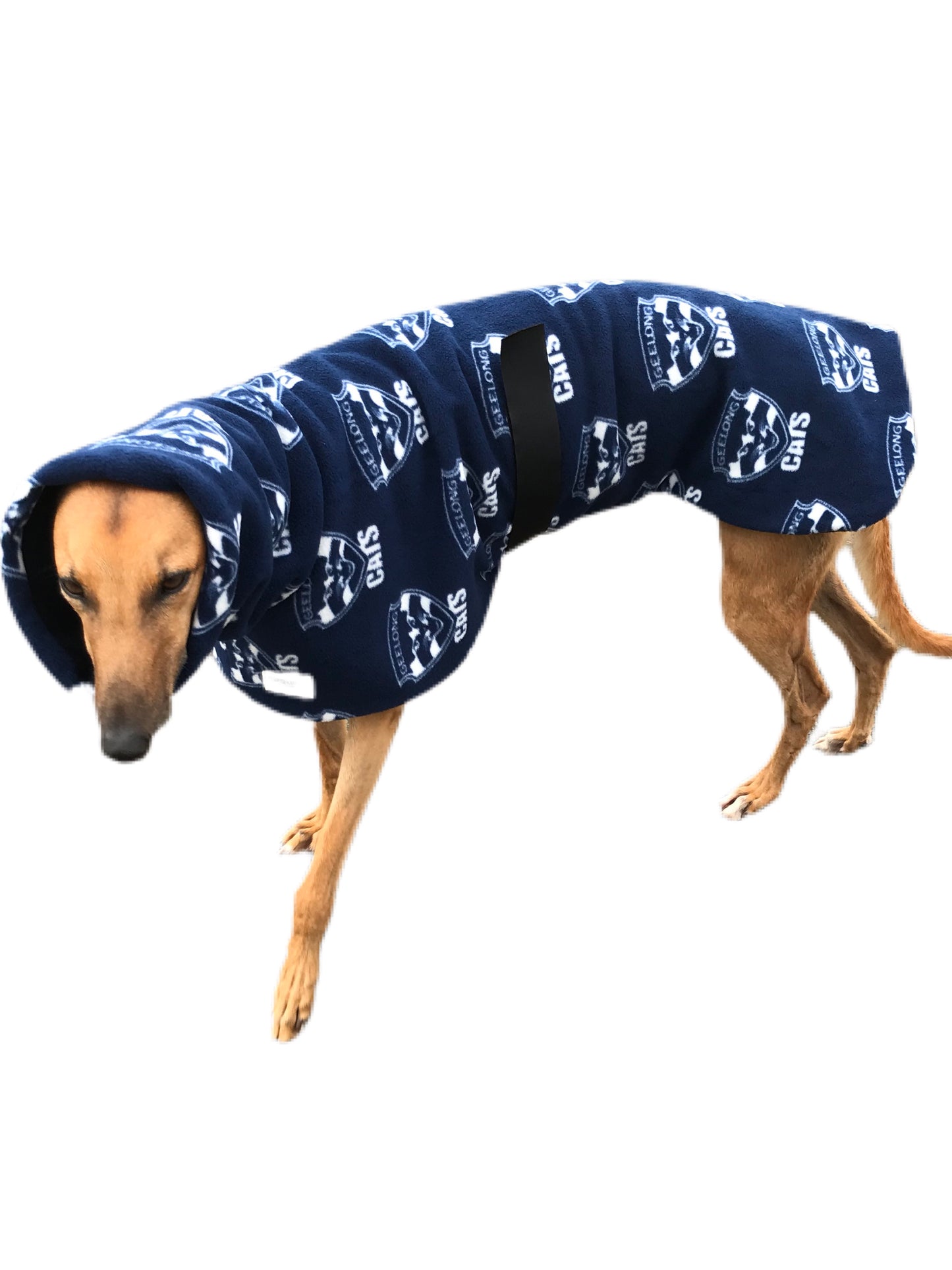 AFL Geelong inspired greyhound coat deluxe style double polar fleece washable