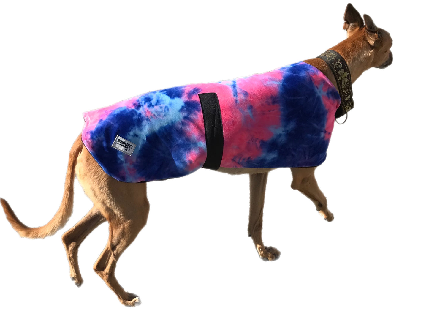 Classic style Greyhound coat in ‘opal’ minky & polar fleece combo washable