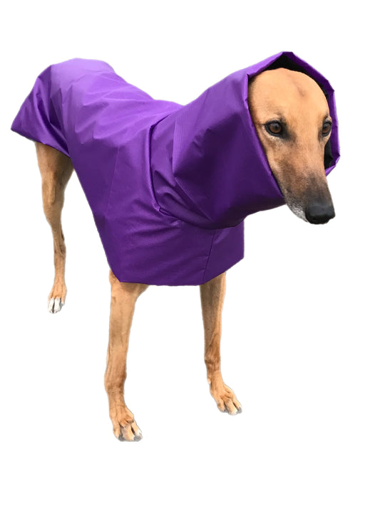 Purple super soft Greyhound coat deluxe style, summer rainwear, washable