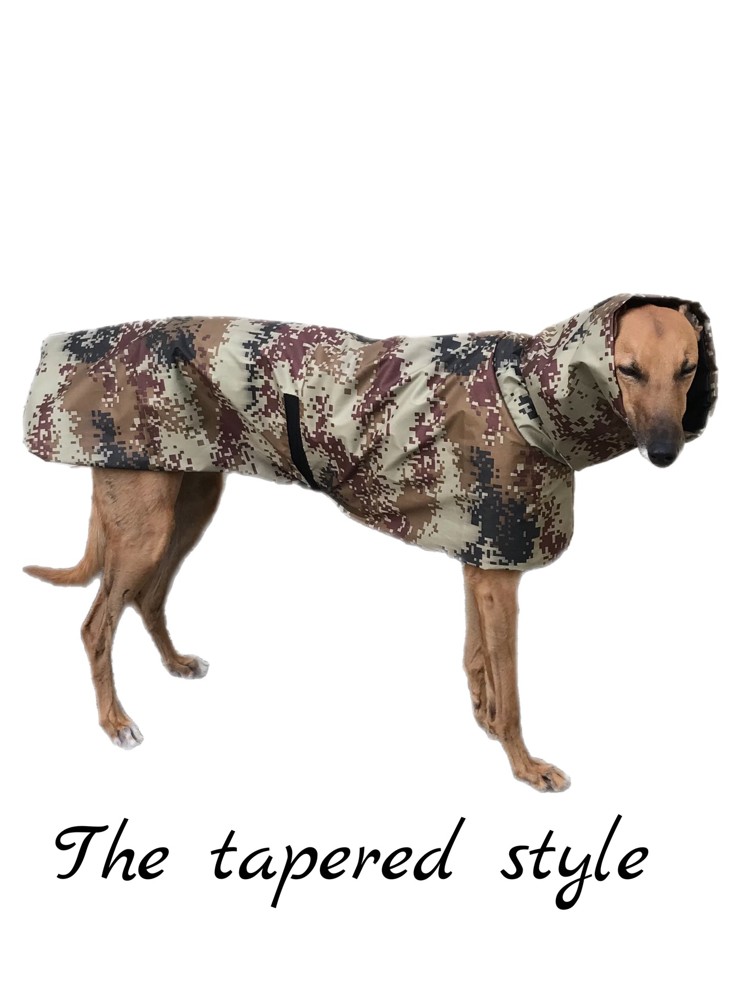 Techno cammo Summer rainwear Greyhound coat deluxe style, ultra lightweight,  washable