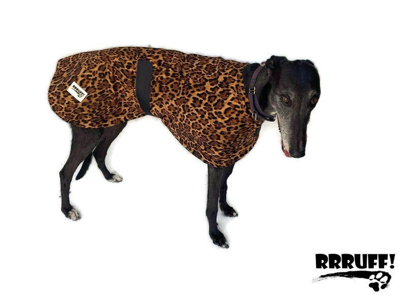 Spring Autumn range Greyhound leopard print coat Lightweight cotton & fleece washable