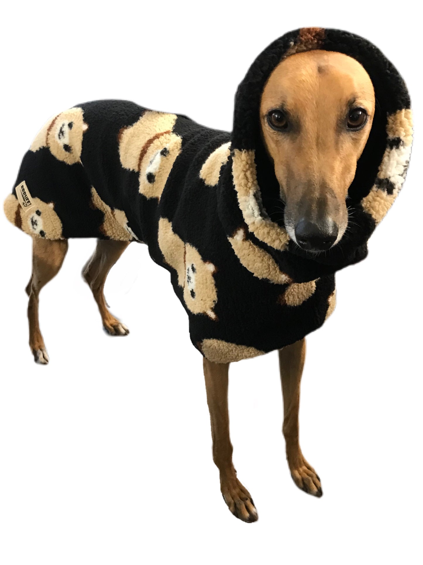 Last one! Extra thick soft Sherpa deluxe style greyhound coat with snuggly wide neck roll