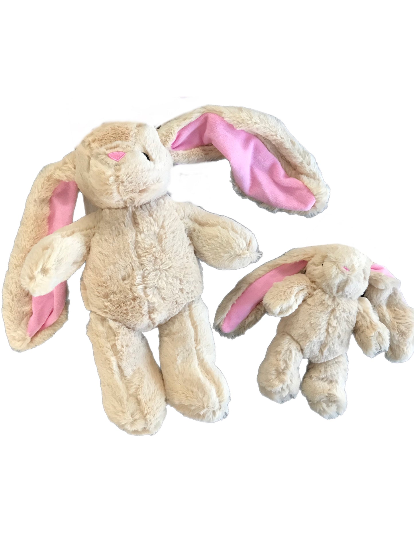 Long eared floppy rabbit plush toy with squeaker