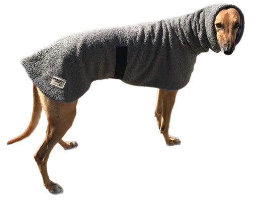 Teddy fleece extra thick deluxe style greyhound coat with snuggly wide neck roll