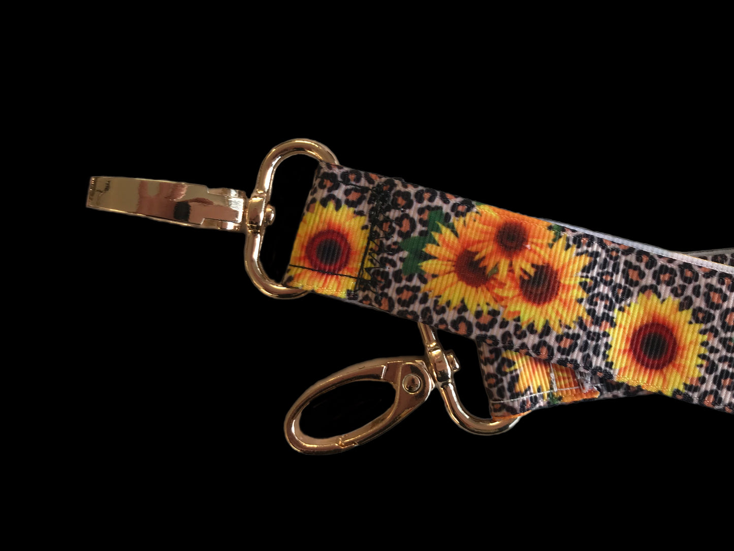 Keyring lanyard leopard print and sunflowers design gift birthday idea